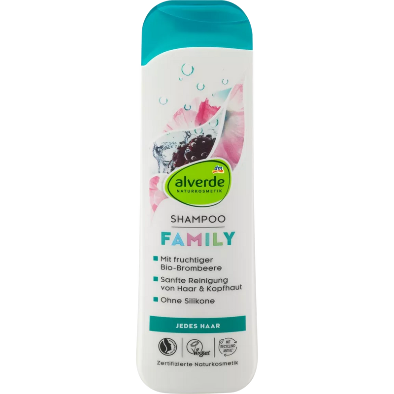 alverde NATURKOSMETIK Shampoo Family bio malve, bio braam, 300 ml