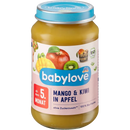 babylove Babymaaltijd 5+ Maanden Mango & Kiwi in Appel 100% biologische kwaliteit -190g