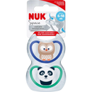 Nuk Fopspeen Space silicone, blauw/groen, maat 2, 6-18 maanden, 2 stuks