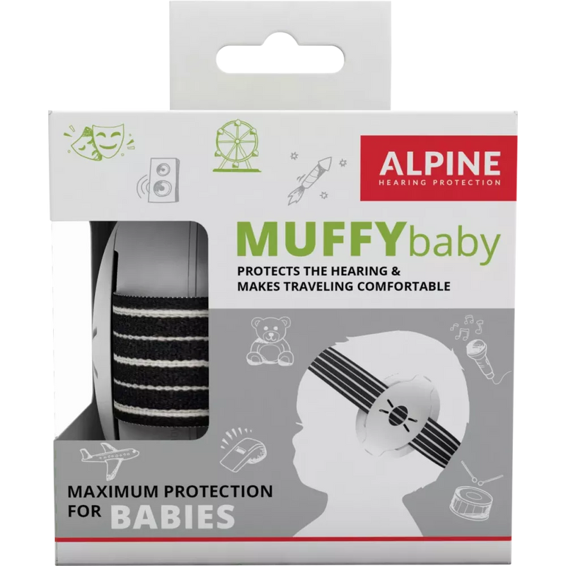 ALPINE Gehoorbescherming Muffy Baby zwart, 1 st.