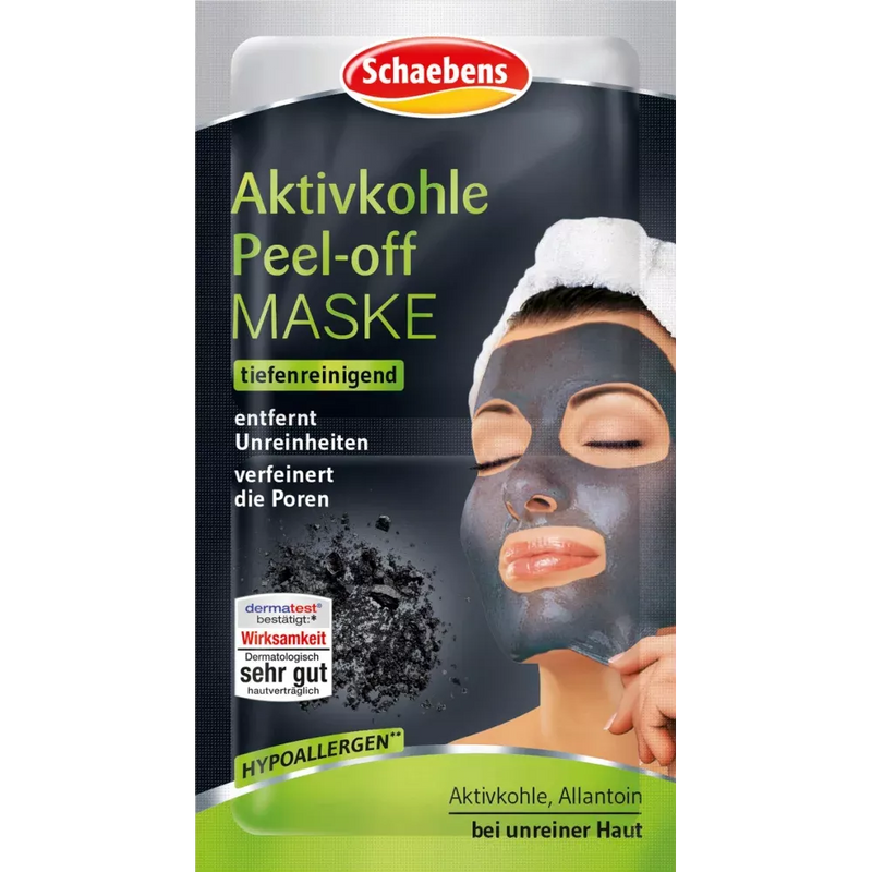 Schaebens Masker Actieve Houtskool Peel-off 10 Zakje, 160 ml