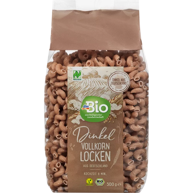 dmBio Pasta, krullen van spelt volkoren, 500 g