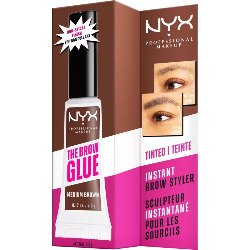 NYX PROFESSIONAL MAKEUP Wenkbrauwgel The Brow Glue Styler 03 Medium Bruin, 5 g