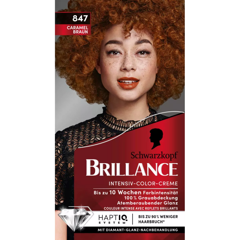 Schwarzkopf Brillance Haarkleur 847 Karamelbruin, 1 st