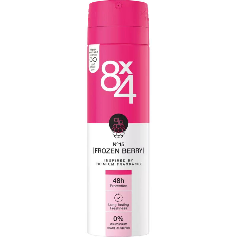 8x4 women Deo Spray Deodorant Nr.15 Frozen Berry, 150 ml