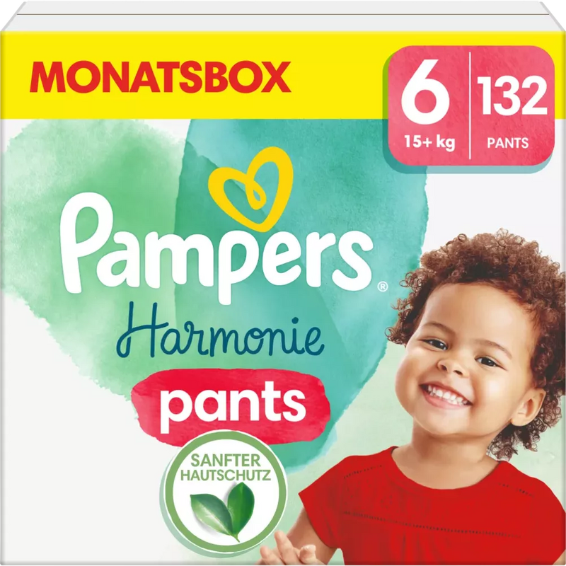 Pampers Babybroek Harmonie maat 6 Junior (15+ kg), maandelijkse doos, 132 stuks.