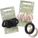 ebelin Haarelastiekjes zwart en blond - stof gemaakt van biologisch katoen, 9 stuks.