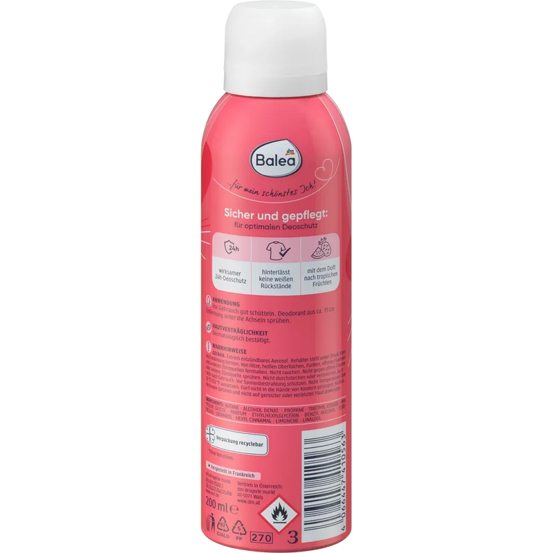 Balea Sweet Sunshine Deodorant Spray, 200 ml