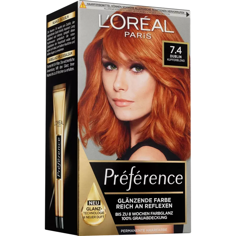 L'ORÉAL PARIS PRÉFÉRENCE Haarkleuring koper blond, 7.4 Dublin, 1 stuk