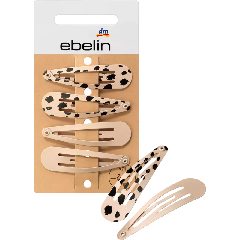 ebelin Haarclips Leo print, 4 stuks