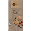 iChoc Chocolade, romige witte rijstchocolade met nougat & hazelnootbrittle, witte nougat krokant, 80 g