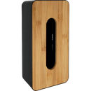 Soapland Zakdoekendoos kunststof met bamboe deksel zwart, 1 st.