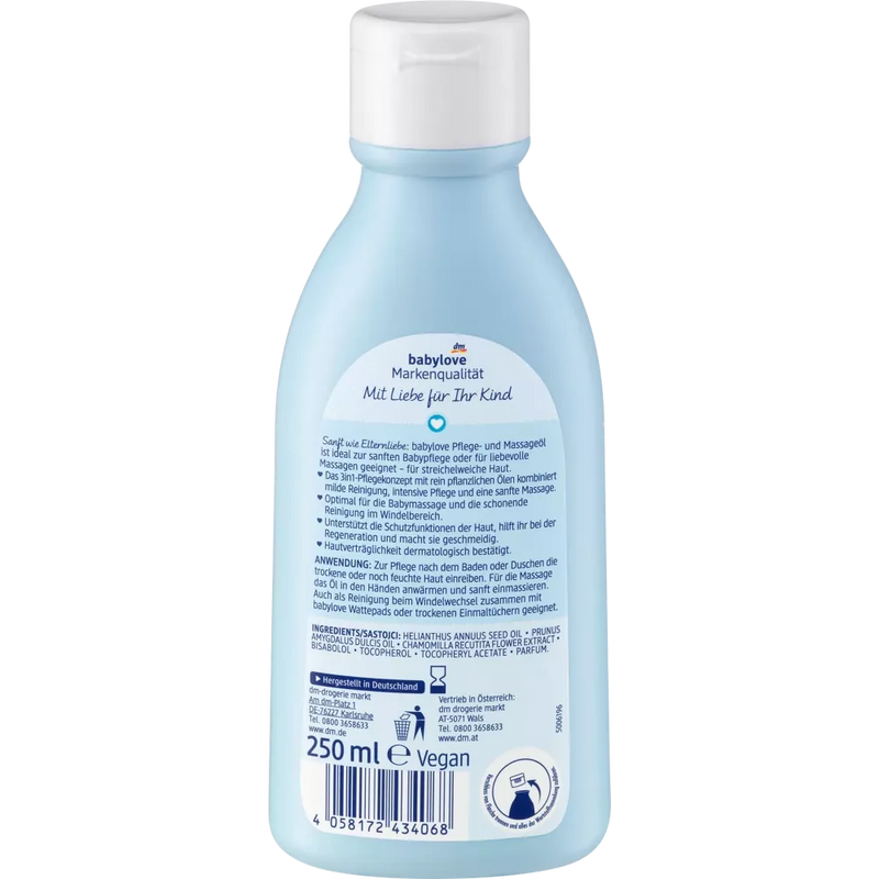 babylove Verzorgings- en massageolie gevoelig, 250 ml