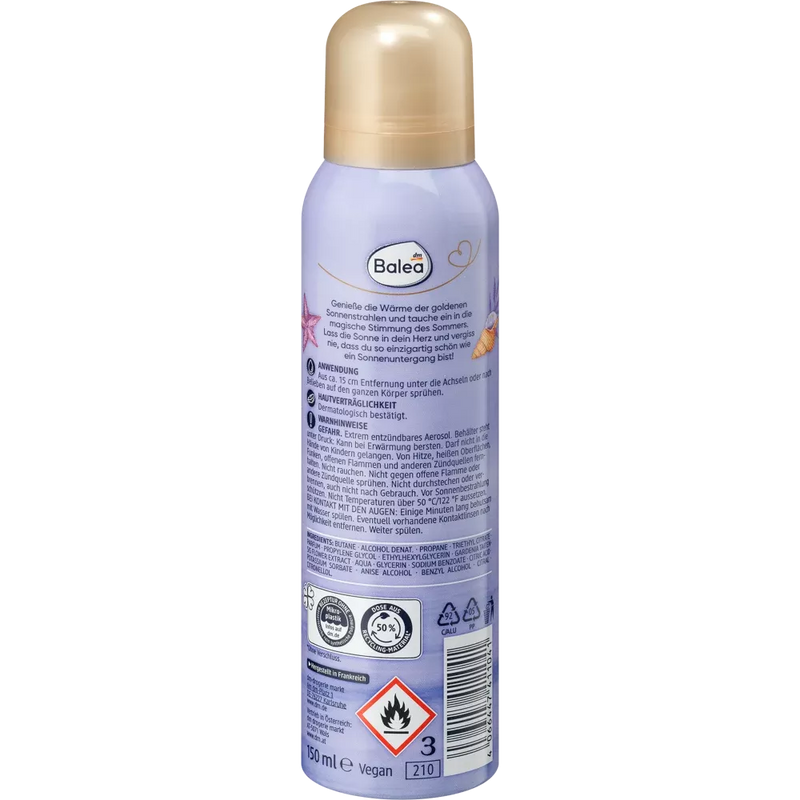 Balea Deo Body Spray Golden Light, 150 ml