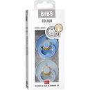 BIBS Sucette Color Latex, bleu/bleu clair, taille 1, dès la naissance, 2 pièces.