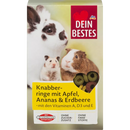 Dein Bestes Knabbelsnack voor knaagdieren, knabbelringen met appel, aardbei & ananas, 250 g