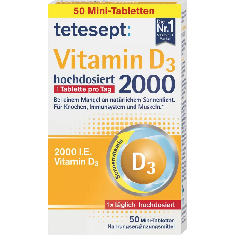 tetesept Vitamine D3 tabletten 50 stuks, 15,3 g