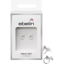 Boucles d'oreilles à tige ebelin cercle avec strass argent 925, 2 pièces.