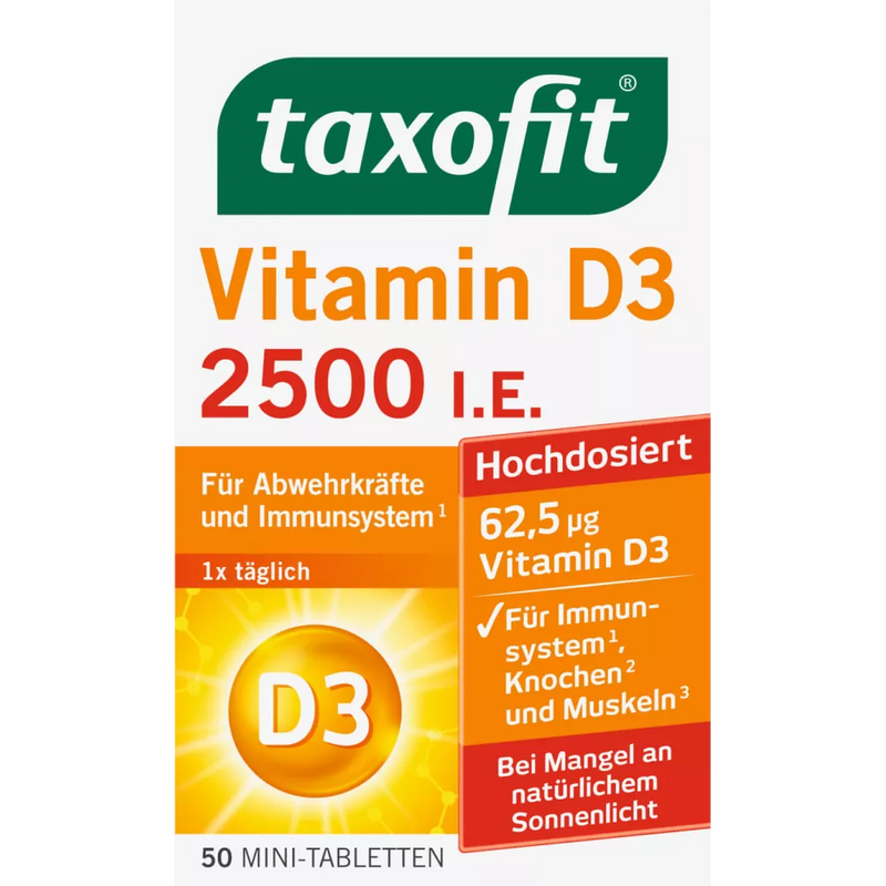 taxofit Vitamine D3 minitabletten (50 stuks), 7,7 g
