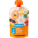 babylove Babymaaltijd Knijpzakjes 12+ Maanden - Mango & Papaja in Appel - 100% Biologisch fruit - 100g