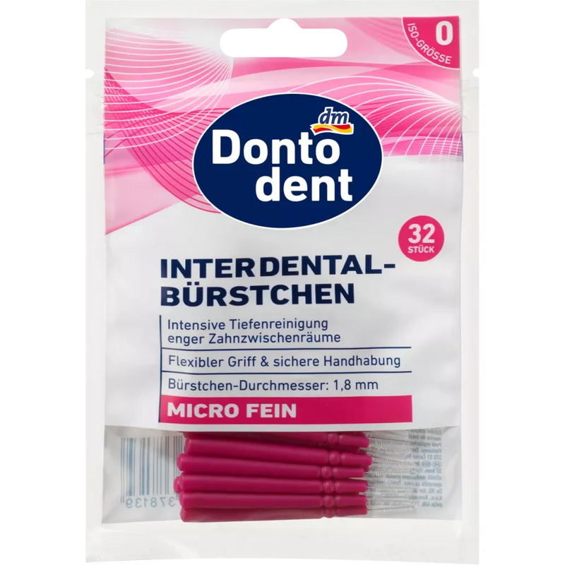 Dontodent Interdentale ragers roze 0.35mm ISO 0, 32 stuks.