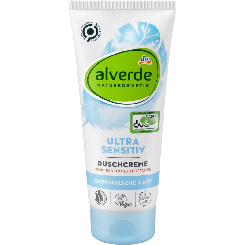 alverde NATURKOSMETIK Ultra Gevoelige Crème Douche, 200 ml