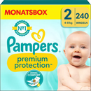 Pampers Luiers Premium Protection New Baby maat 2 Mini (4-8 kg), maandelijkse doos, 240 stuks.