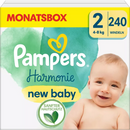 Couches Pampers Harmonie taille 2 Mini (4-8 kg), boîte mensuelle, 240 pièces.