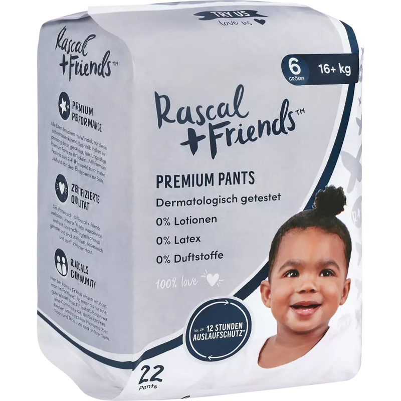 Rascal+Friends Babybroekjes maat 6 (16+ kg), 22 stuks.