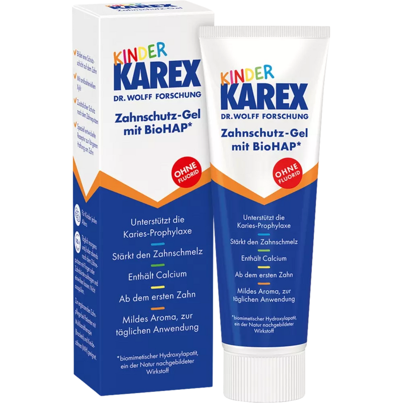 KAREX Tandbeschermingsgel kinderen, 0 tot 12 jaar fluoridevrij, 50 ml