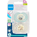 MAM Sucette Perfect Night silicone, turquoise / crème, à partir de 16 mois, 2 pièces