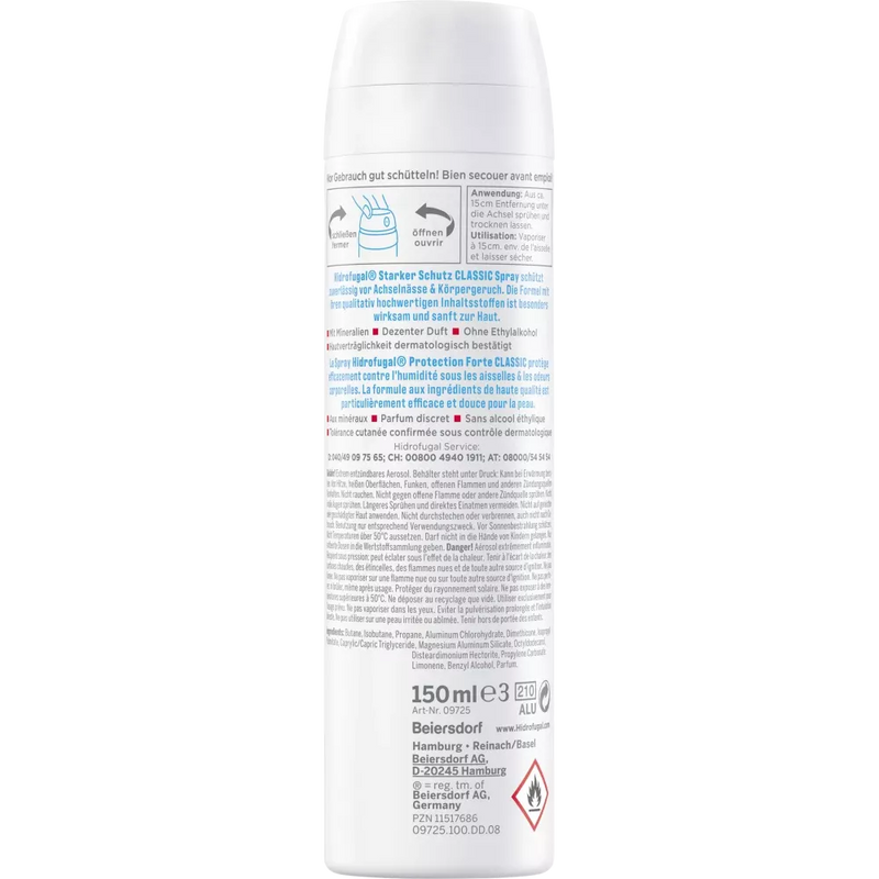 Hidrofugal Deo Spray Antitranspirant Classic, 150 ml