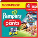Pampers Baby Pants Baby Dry Gr.4 Maxi (9-15 kg) Édition Limitée Paw Patrol, boîte mensuelle, 180 pièces.