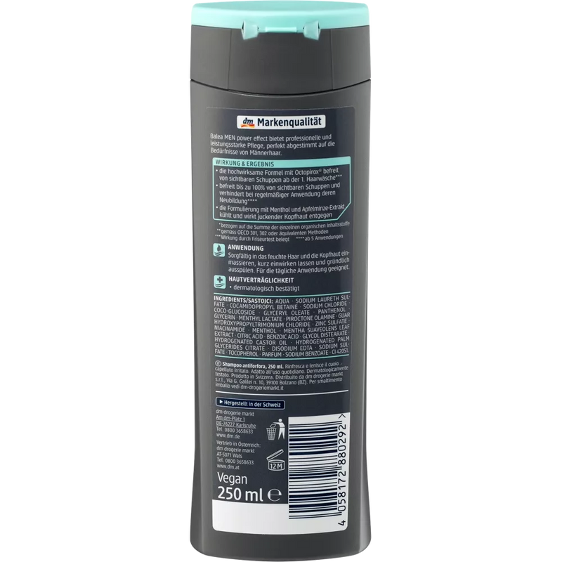 Balea MEN Shampoo Power Effect Anti-Dandruff, 250 ml