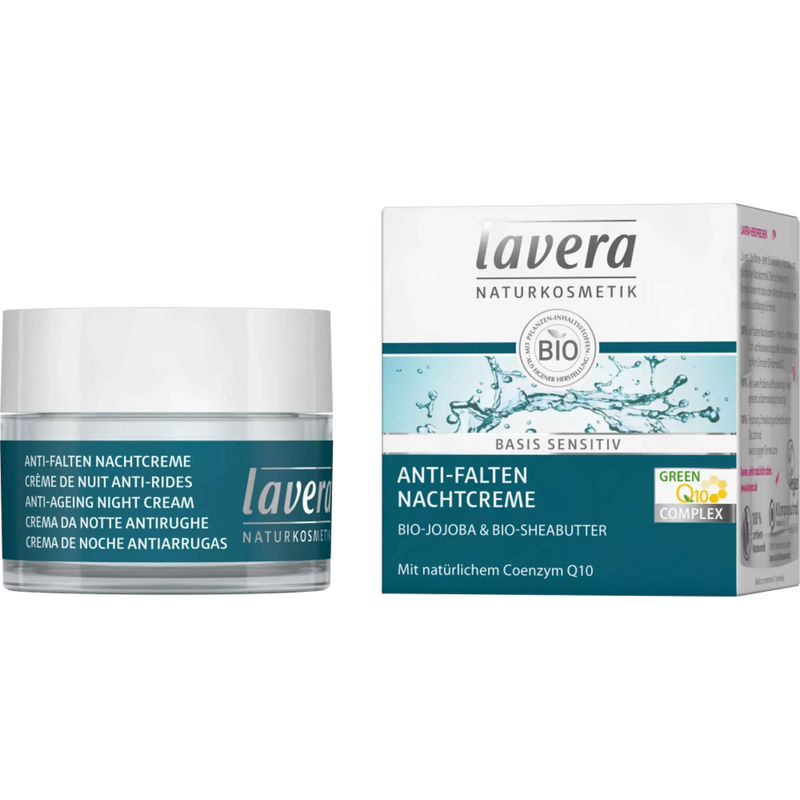 Lavera Nachtcrème Basis Sensitive Anti-Rimpel Q10, 50 ml