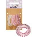 ebelin Haarelastiek spiraal kleurmix roze, 3 stuks.