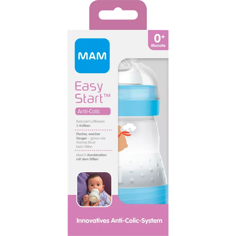 MAM Easy Start Anti-Colic zuigfles, blauw, vanaf de geboorte, 160 ml, 1 stuk