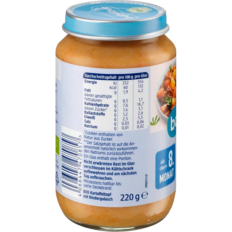 babylove Menu Aardappelen met Rundergoulash vanaf 8,maand, 220 g