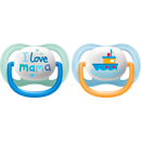 Philips AVENT Fopspeen ultra air silicone, blauw/geel, 0-6 maanden, 2 stuks