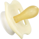Sucette babylove nature en latex symétrique, jaune/blanc, taille 1, 0-6 mois, 2 pcs.