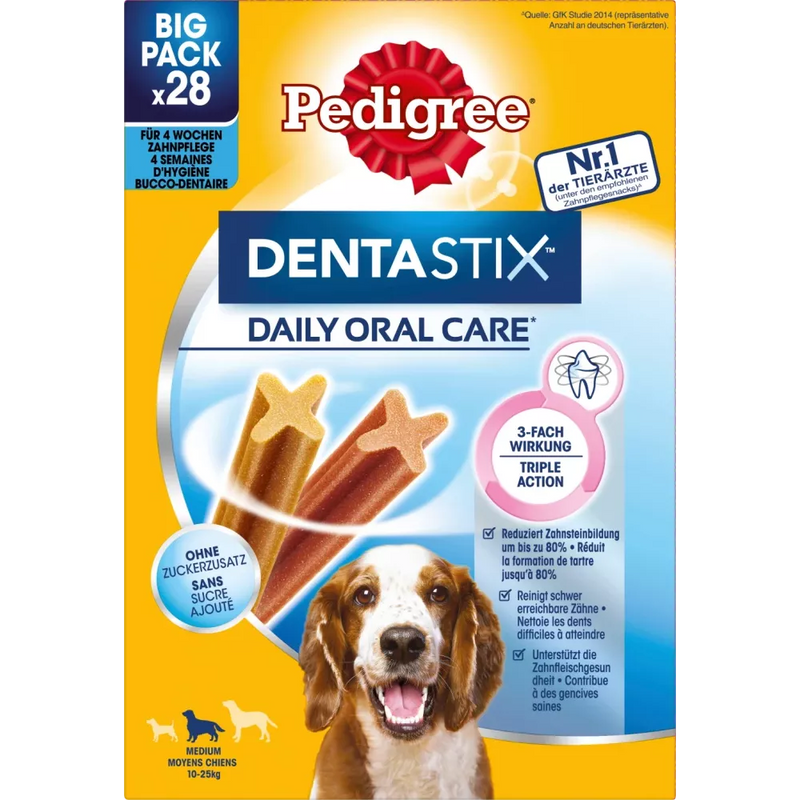 Pedigree Hondensnack, gebitsverzorging DentaStix voor middelgrote honden (28 stuks), 0,72 kg