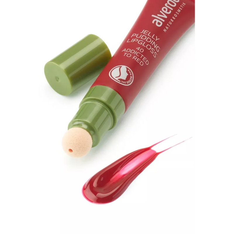 alverde NATURKOSMETIK Lipgloss Jelly Pudding 40 Addicted To Red, 10 ml