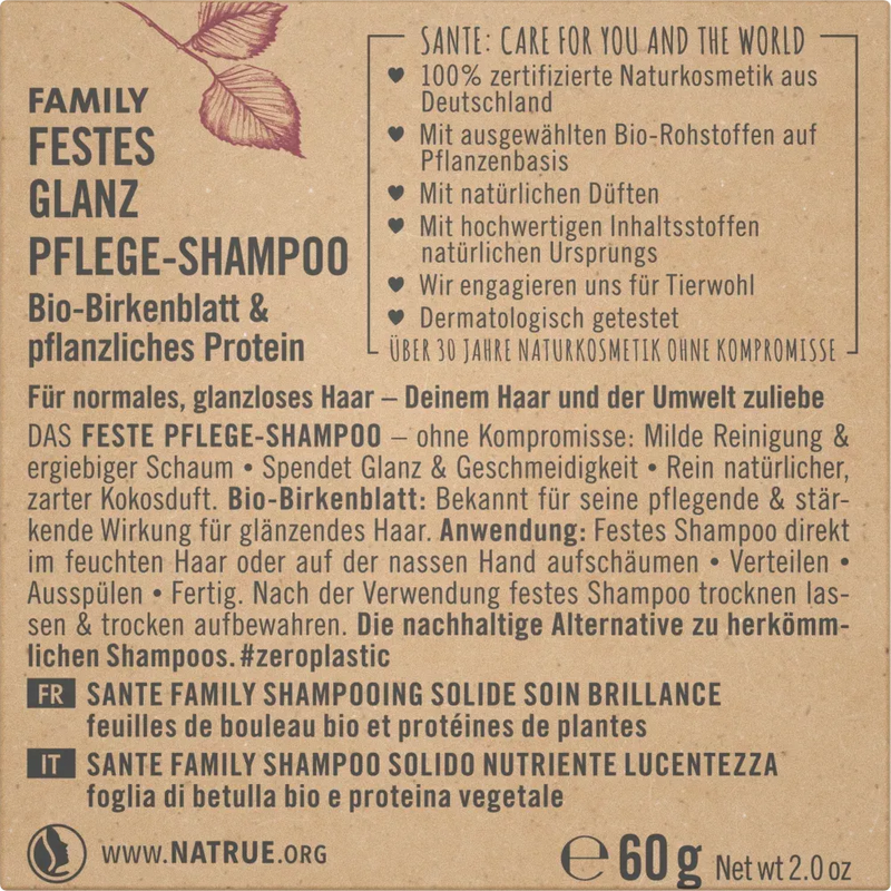 Sante Shampoo Bar Shine, 60 g