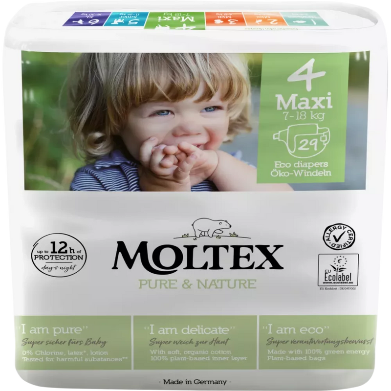 Moltex Luiers Pure & Nature maat 4 Maxi (7-18 kg), 29 stuks
