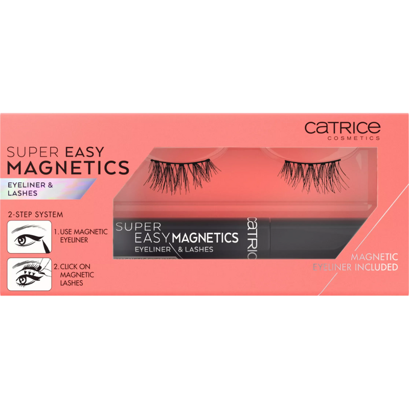 Catrice Kunstwimpers Super Easy Magnetics (1 paar) +& Eyeliner 010 Magical Volume, 2 stuks.