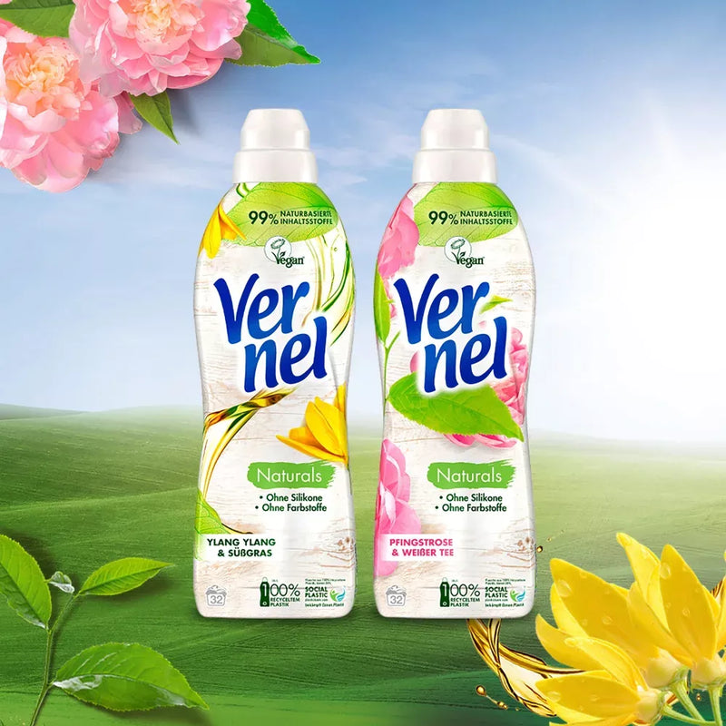 Vernel Wasverzachter Naturals Ylang Ylang & Sweet Grass 32WL, 0,8 l
