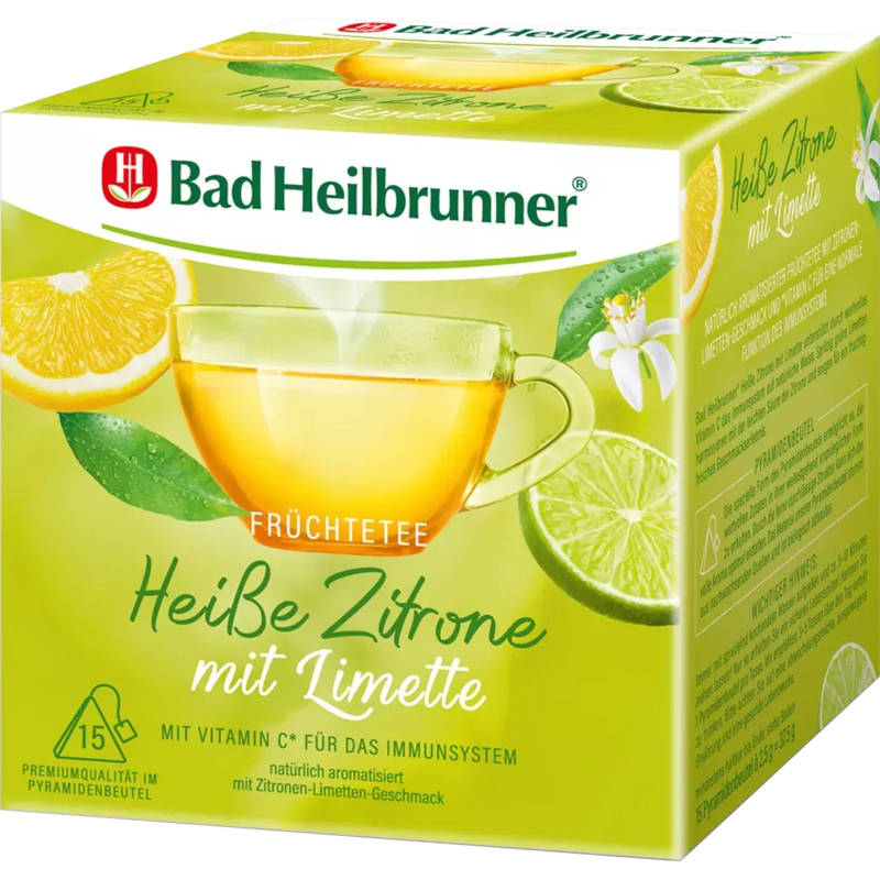 Bad Heilbrunner Vruchtenthee, hete citroen met limoen (15 x 2,5 g), 37,5 g