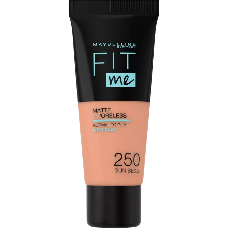 Maybelline New York Foundation Fit Me Matte & Poreless 250 Sun Beige, 30 ml