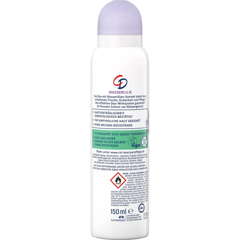 CD Deo Spray Deodorant Waterlelie 24h, 150 ml