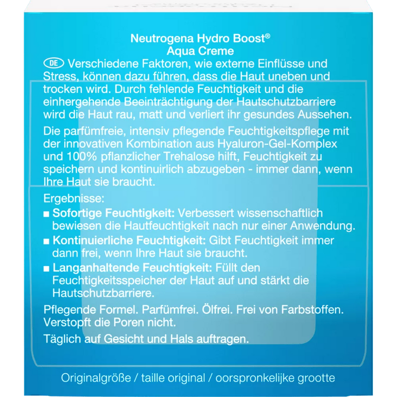 Neutrogena Dagcrème Hydro Boost Aqua Cream Moisturiser, 50 ml